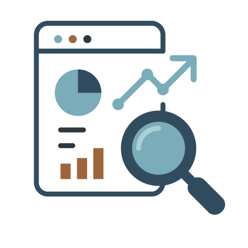 graphic icon representing a data-driven strategy to content creation