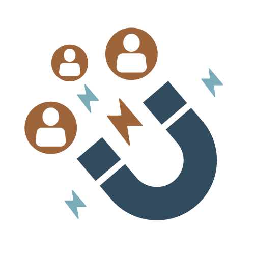 graphic icon representing customer acquisition
