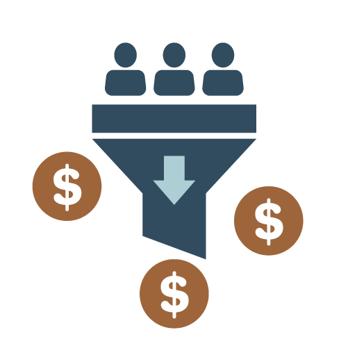 graphic icon representing increased revenue because of strong branding