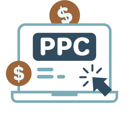 graphic icon representing ppc search engine advertising